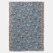 バラおよび蝶が付いているパターン スローブランケット (正面縦)