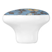 バラおよび蝶が付いているパターン セラミックノブ (側面)