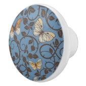 バラおよび蝶が付いているパターン セラミックノブ (右)