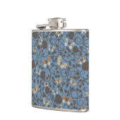 バラおよび蝶が付いているパターン フラスク (左)