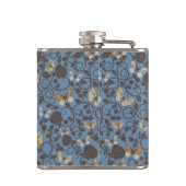 バラおよび蝶が付いているパターン フラスク (裏面)