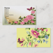 バラおよび蝶名刺 名刺 (正面/裏面)