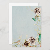 バラおよび蝶招待状 招待状 (正面/裏面)