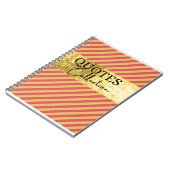 バラおよび金ゴールド引用文収集 ノートブック (左側)