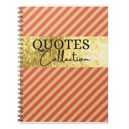 バラおよび金ゴールド引用文収集 ノートブック