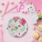 バラお尻ガーデンパターン ペーパープレート (パーティー)