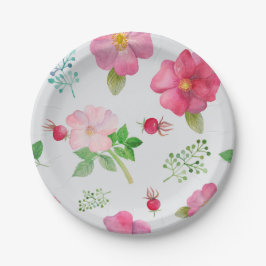 バラお尻ガーデンパターン ペーパープレート