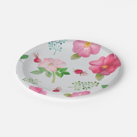 バラお尻ガーデンパターン ペーパープレート (アングル)