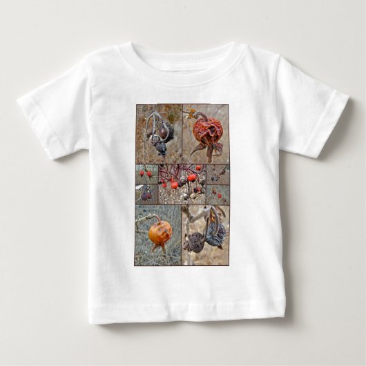 バラお尻コラージュ ベビーTシャツ (正面)