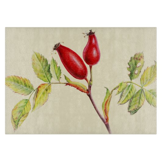 バラお尻素晴らしアートガラス板 カッティングボード (正面)