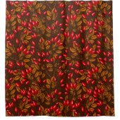 バラお尻、茶色と赤 シャワーカーテン (正面)