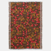 バラお尻、茶色と赤 スローブランケット (正面縦)