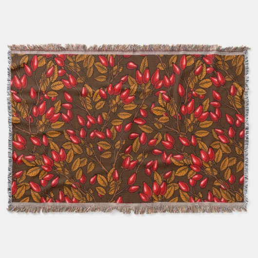バラお尻、茶色と赤 スローブランケット (正面)