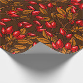 バラお尻、茶色と赤 ラッピングペーパー (角)