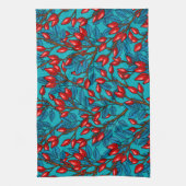 バラお尻、赤と青 キッチンタオル (縦)
