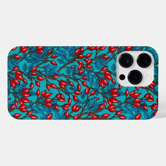 バラお尻、赤と青 iPhoneケース (裏面横)