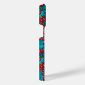 バラお尻、赤と青 iPhoneケース (右側面)