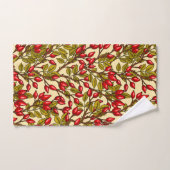 バラお尻、赤、緑、黄 バスタオルセット (ハンドタオル)