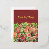 バラお最高の母さん! 箔シーズンポストカード (正面/裏面)