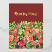 バラお最高の母さん! 箔シーズンポストカード (正面)