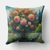 バラお洒落東方印象派絵を描の クッション (裏面)