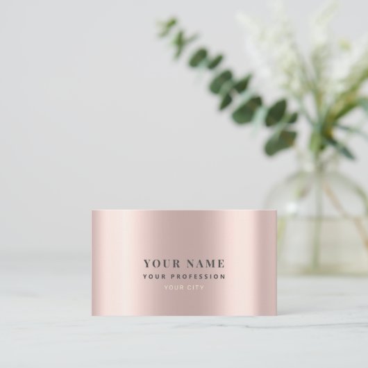 バラお洒落金ゴールドミニマリスト・メタリック・チエレガントック 名刺 (スタンド正面)