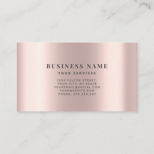 バラお洒落金ゴールドミニマリスト・メタリック・チエレガントック 名刺 (裏面)