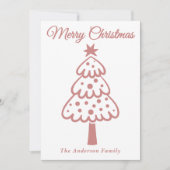 バラお洒落金ゴールド手描きクリスマスツリー シーズンカード (正面)