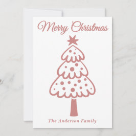 バラお洒落金ゴールド手描きクリスマスツリー シーズンカード