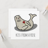 「バラからのキス」ヴァレンティおもしろいンデイカード カード (正面/裏面インサイチュ)