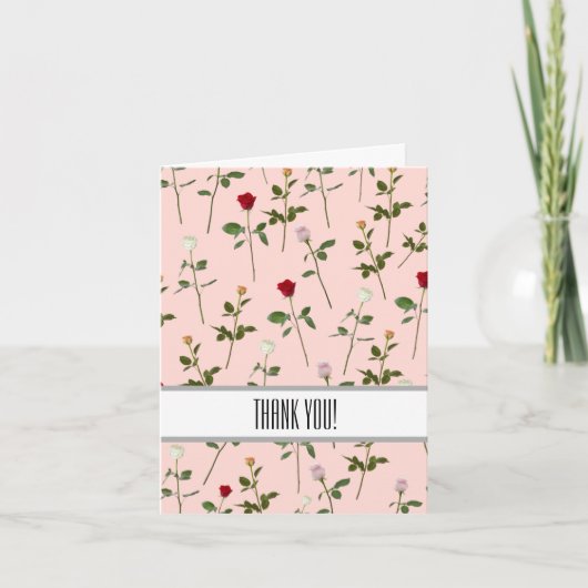 バラかわいらしありがとう サンキューカード (正面)