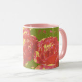 バラかわいらしアートピンクイエロー抽象芸術マグカップ マグカップ (正面右)