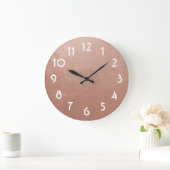 バラかわいらしゴールドフォイル写真 ラージ壁時計 (ホーム)