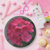 バラかわいらしゼラニウムフローラ ペーパープレート (パーティー)