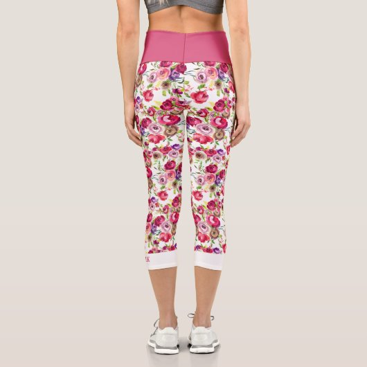 バラかわいらしピンクフローラシックモガーリーノグラム カプリレギンス (裏面)