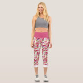 バラかわいらしピンクフローラシックモガーリーノグラム カプリレギンス (正面)