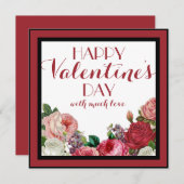 バラかわいらしフローラハッピーヴァレンティーンズデイカード シーズンカード (正面/裏面)
