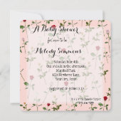 バラかわいらしベビーシャワー 招待状 (裏面)