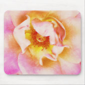 バラかわいらし金ゴールドとピンクアップクローズマウスパッド マウスパッド (正面)