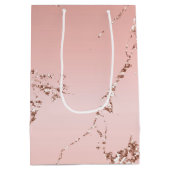 バラかわいらし金ゴールドグリッターストリークス ミディアムペーパーバッグ (裏面)