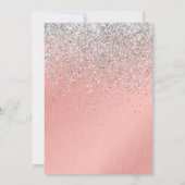 バラかわいらし金ゴールドシルバーグリッタースパークリー卒業 招待状 (裏面)