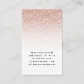 バラかわいらし金ゴールドフェイクグリッターイヤリング表示カード 名刺 (裏面)