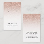 バラかわいらし金ゴールドフェイクグリッターイヤリング表示カード 名刺 (正面/裏面)