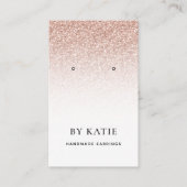 バラかわいらし金ゴールドフェイクグリッターイヤリング表示カード 名刺 (正面)