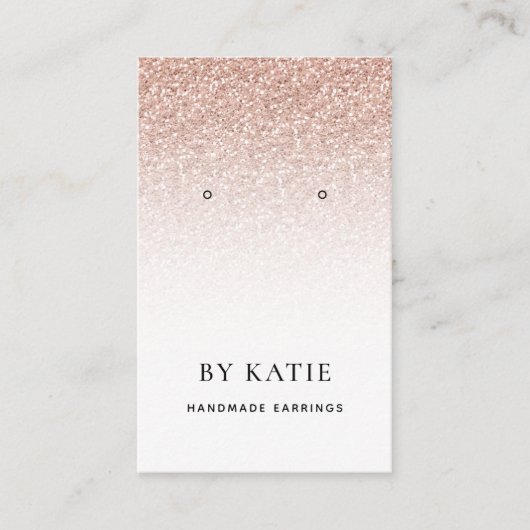 バラかわいらし金ゴールドフェイクグリッターイヤリング表示カード 名刺 (正面)