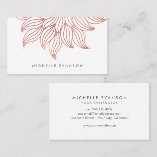 バラかわいらし金ゴールドフラワーマンダラシック 名刺 (正面/裏面)