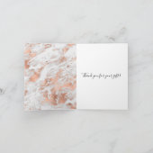 バラかわいらし金ゴールドホワイトグリジー大理石ありがとう カード (内部)