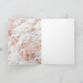 バラかわいらし金ゴールドホワイトグリジー大理石グリッター カード (内部)