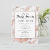 バラかわいらし金ゴールドホワイトグリジー大理石ブライダルシャワー 招待状 (スタンド正面)
