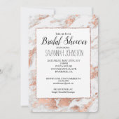 バラかわいらし金ゴールドホワイトグリジー大理石ブライダルシャワー 招待状 (正面)